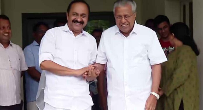 നിയുക്ത മുഖ്യമന്ത്രി വി ഡി സതീശൻ പിണറായി വിജയന്റെ വസതിയിൽ നിയുക്ത മുഖ്യമന്ത്രി വി ഡി സതീശൻ പിണറായി വിജയന്റെ വസതിയിൽ