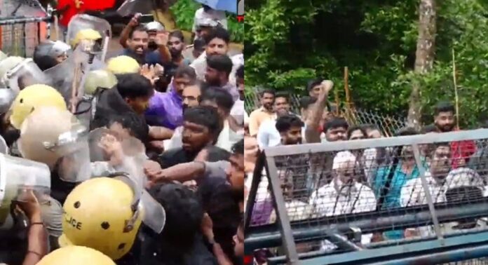 പാലായില് ബിജെപി നേതാവ് ഷോണ് ജോര്ജിന്റെ വീട്ടിലേക്ക് ഡിവൈഎഫ്ഐ മാര്ച്ച് പാലായില് ബിജെപി നേതാവ് ഷോണ് ജോര്ജിന്റെ വീട്ടിലേക്ക് ഡിവൈഎഫ്ഐ മാര്ച്ച്