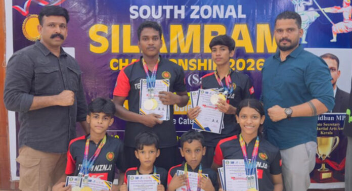 തമിഴ് ആയോധന കലയായ സിലംബാട്ടം സൗത്ത് സോൺ ചാമ്പ്യൻഷിപ്പിൽ പന്തളം മുന്നില് തമിഴ് ആയോധന കലയായ സിലംബാട്ടം സൗത്ത് സോൺ ചാമ്പ്യൻഷിപ്പിൽ പന്തളം മുന്നില്