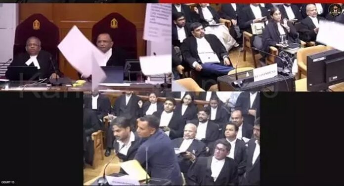 സുപ്രിംകോടതിയിൽ കേസ് പരിഗണിക്കുന്നതിനിടെ ഹർജിക്കാരൻ ജസ്റ്റിസിനെ അസഭ്യം വിളിക്കുകയും പേപ്പറുകൾ വലിച്ചെറിയുകയും ചെയ്തു സുപ്രിംകോടതിയിൽ കേസ് പരിഗണിക്കുന്നതിനിടെ ഹർജിക്കാരൻ ജസ്റ്റിസിനെ അസഭ്യം വിളിക്കുകയും പേപ്പറുകൾ വലിച്ചെറിയുകയും ചെയ്തു