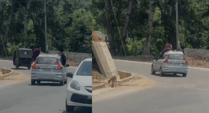 മൂന്നാറിൽ വീണ്ടും വിനോദസഞ്ചാരികളുടെ അപകടയാത്ര മൂന്നാറിൽ വീണ്ടും വിനോദസഞ്ചാരികളുടെ അപകടയാത്ര