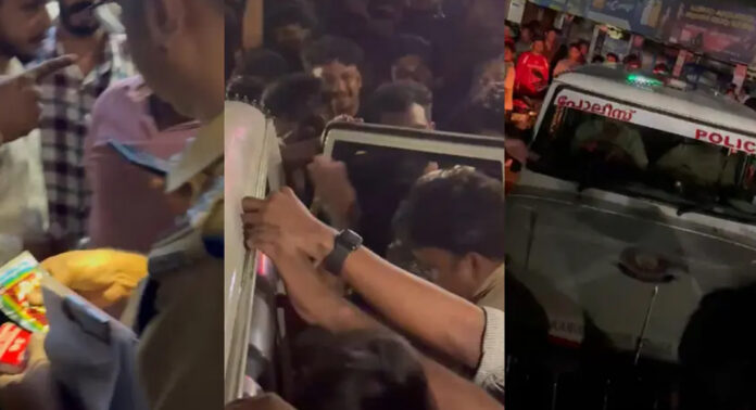 പോലീസ് വാഹനത്തിൽ മദ്യവും ചീട്ടും ; എസ്.ഐയെയും ഡ്രൈവറെയും നാട്ടുകാർ തടഞ്ഞുവെച്ചു പോലീസ് വാഹനത്തിൽ മദ്യവും ചീട്ടും ; എസ്.ഐയെയും ഡ്രൈവറെയും നാട്ടുകാർ തടഞ്ഞുവെച്ചു