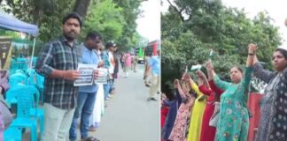 എൽപിഎസ്ടി റാങ്ക് ഹോൾഡേഴ്സ് സമരം : സെക്രട്ടറിയേറ്റിന് മുന്നിൽ പുല്ല് തിന്ന് പ്രതിഷേധം
