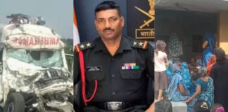 ഉത്തര്പ്രദേശിൽ സൈനികന്റെ മൃതദേഹവുമായി പോയ ആംബുലൻസ് നിർത്തിയിട്ടിരുന്ന ട്രക്കിലിടിച്ച് അപകടം; നാല് പേർക്ക് ദാരുണാന്ത്യം